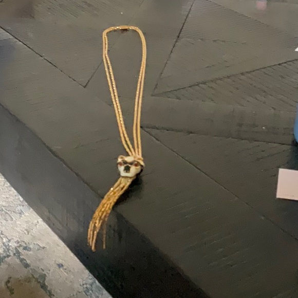 Gucci Gold Multi-Strand Panther Head Bracelet with Black, White and Red Accents - Picture 3 of 4